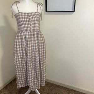 EUC Sz. L Aerie Gingham Midi Dress